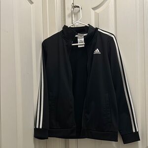 Adidas Black Track Jacket with White Stripes